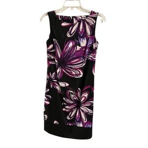 AB studio Floral Sleeveless Dress - Black and Purple floral print size 2 NWT